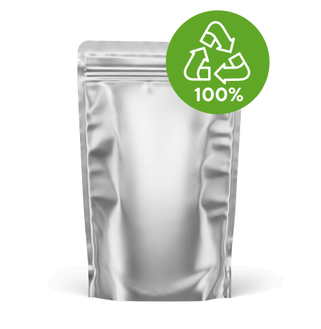 Pouch PP film metallic fully recycable
