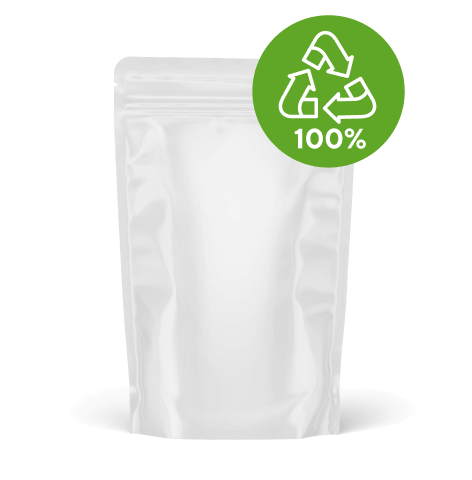 Pouch PP film pearl white fully recycable