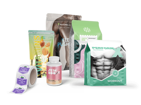 B2B Sample Pack – Custom Pouches, Flat Bottom Bags & Roll Labels