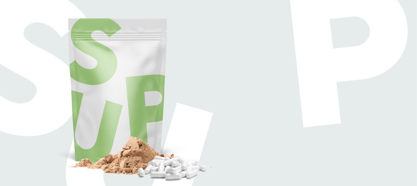 Stand-up Pouch for Food Supplements with powder and capsules